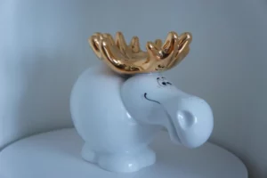Spaarpot eland met gouden gewei, Goebel, Adam & Ziege