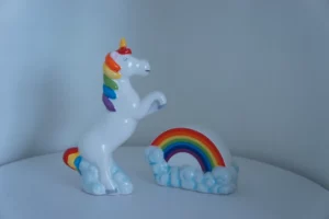 Eenhoorn regenboog peper zoutstel Puckator keramiek